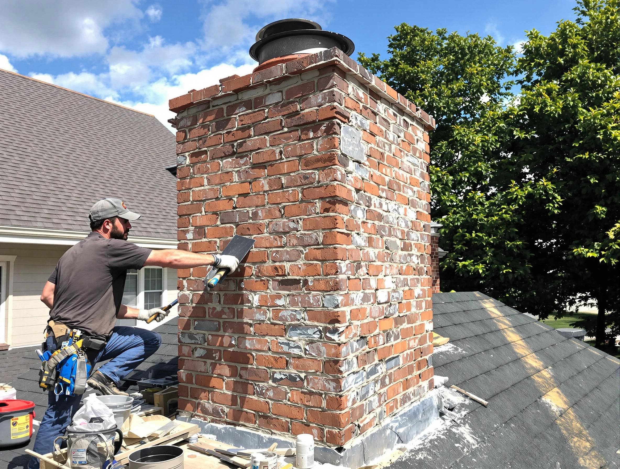Completed chimney rebuild by Sugar Hill Chimney Sweep in Sugar Hill, GA