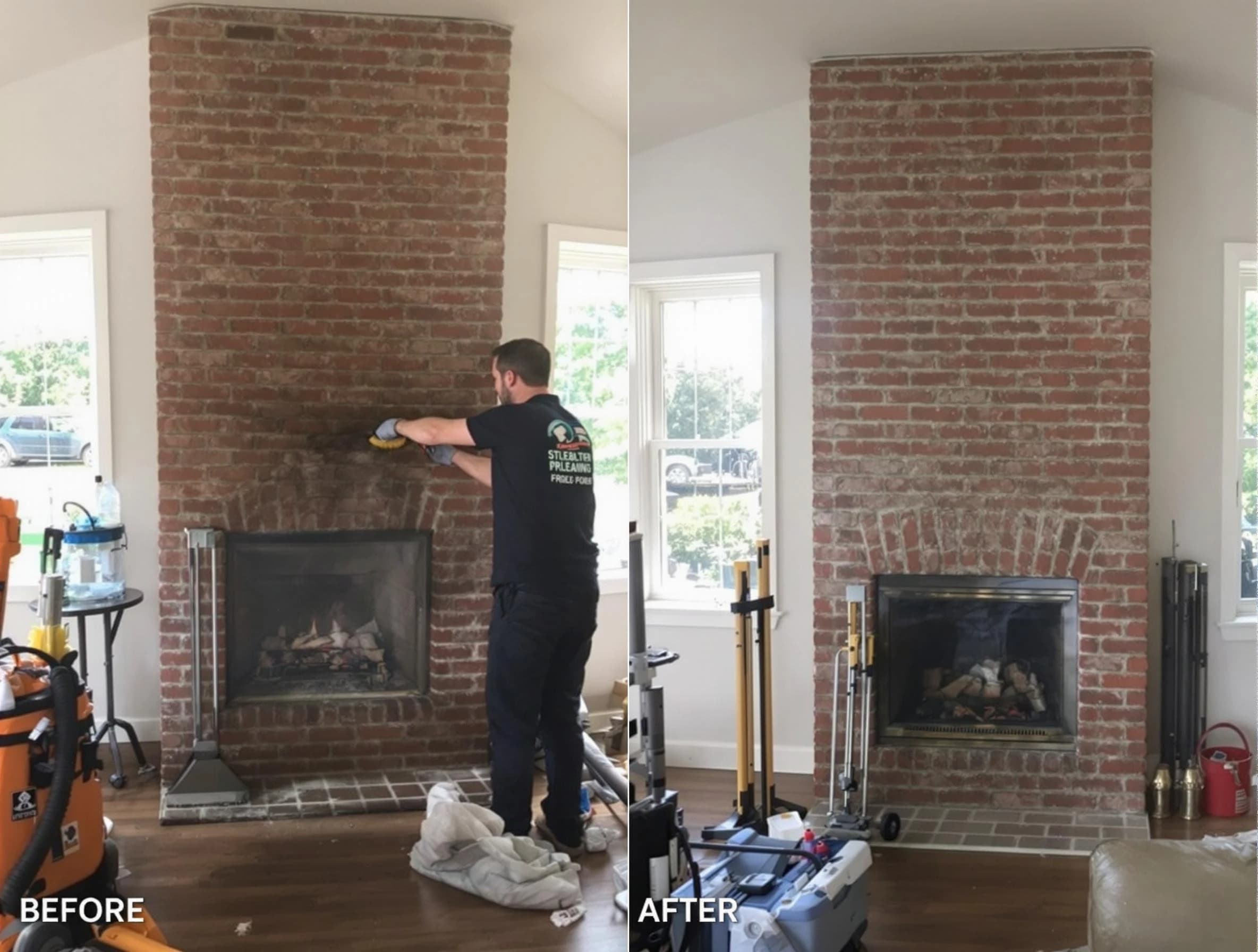 Finished chimney sweeping service by Sugar Hill Chimney Sweep in Sugar Hill, GA