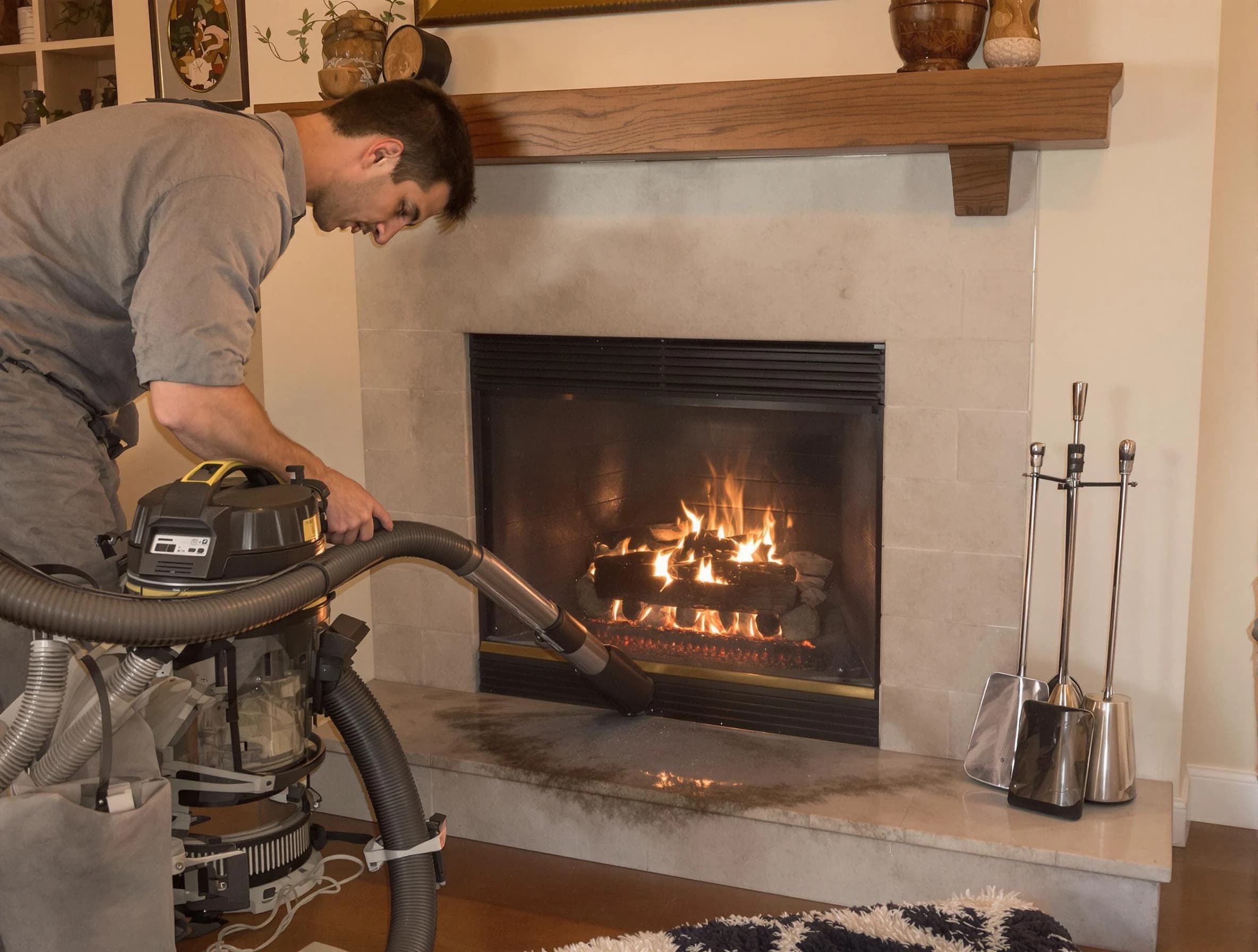 Routine fireplace upkeep by Sugar Hill Chimney Sweep in Sugar Hill, GA