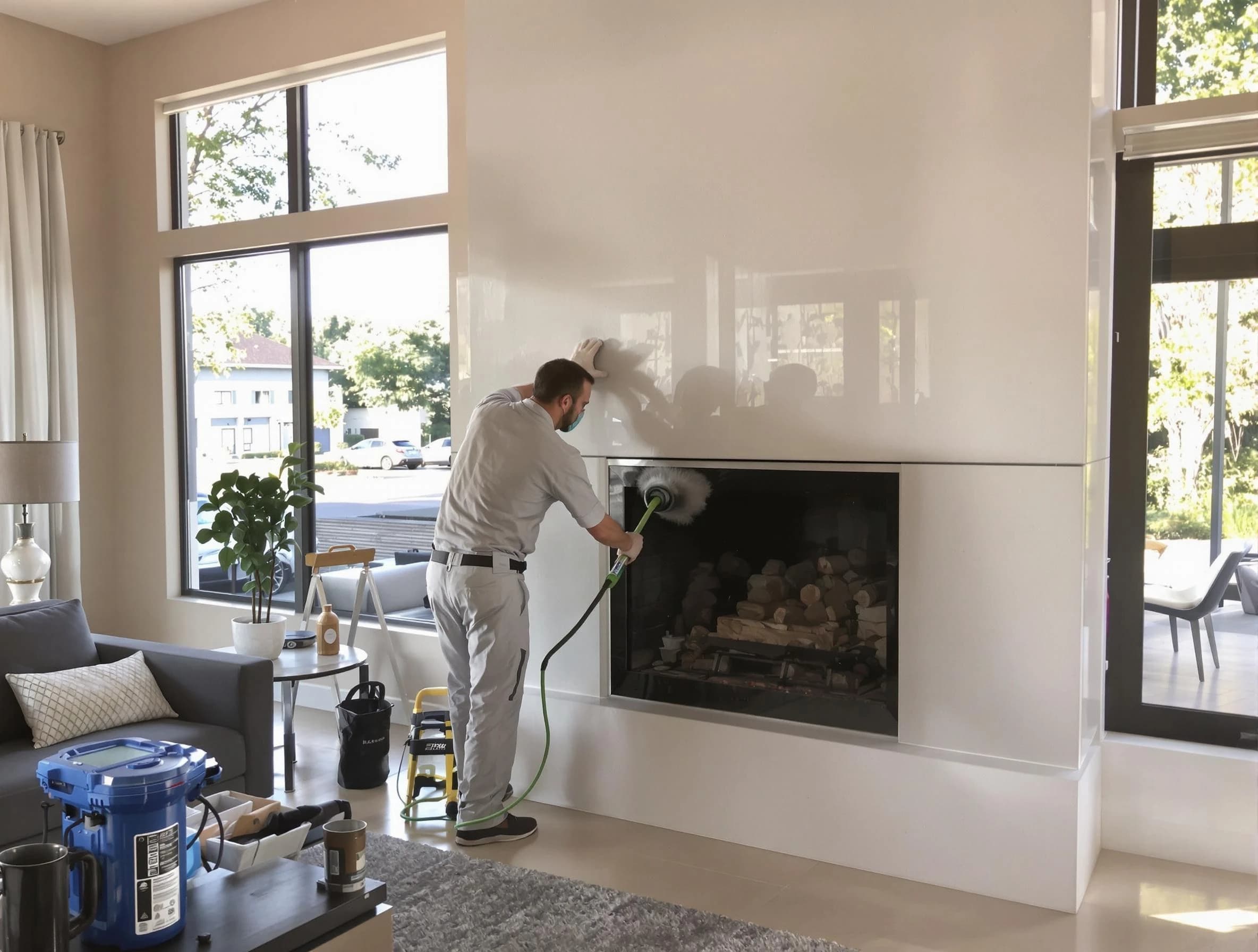 Sugar Hill Chimney Sweep performing thorough soot removal in Sugar Hill, GA