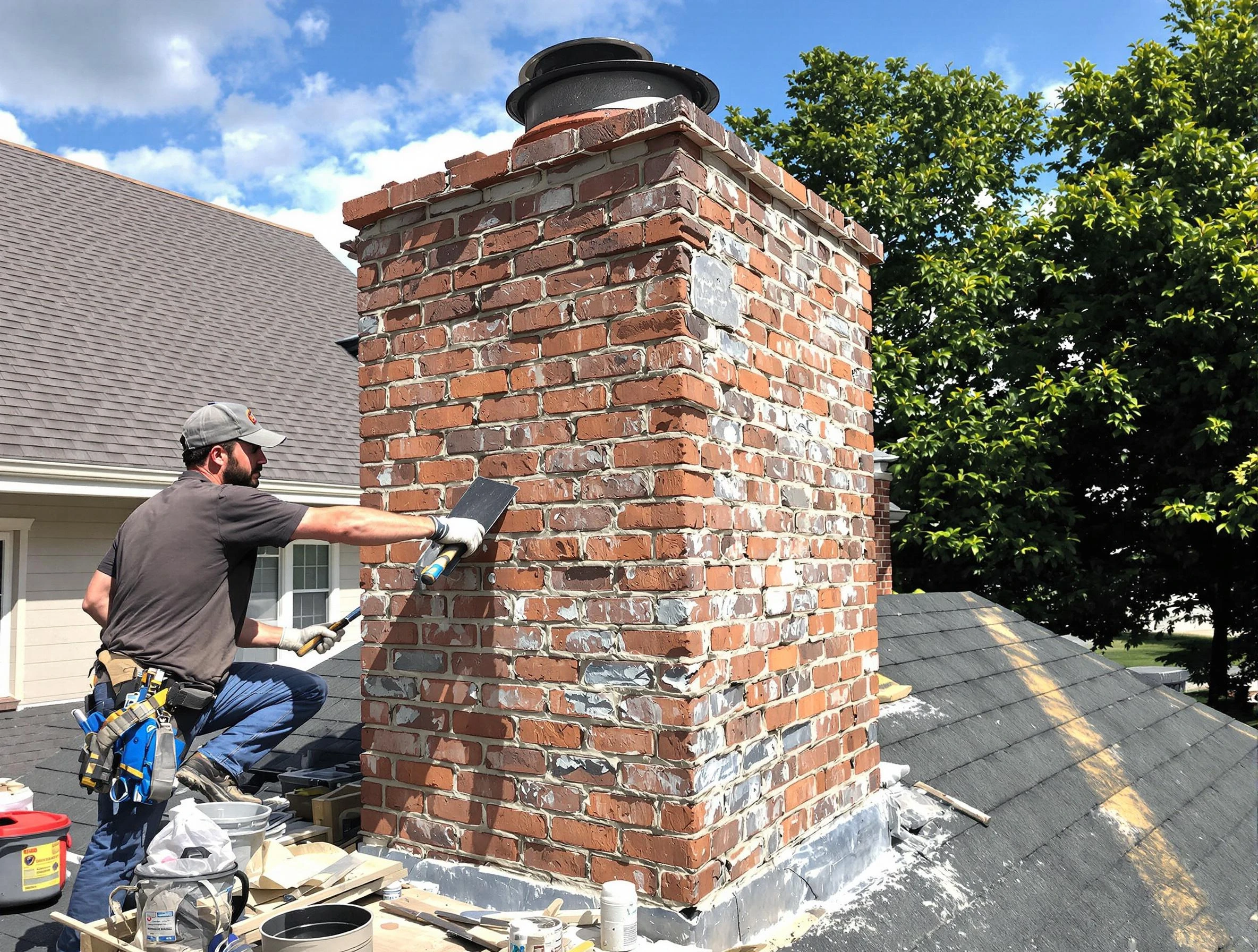 Completed chimney rebuild by Sugar Hill Chimney Sweep in Sugar Hill, GA