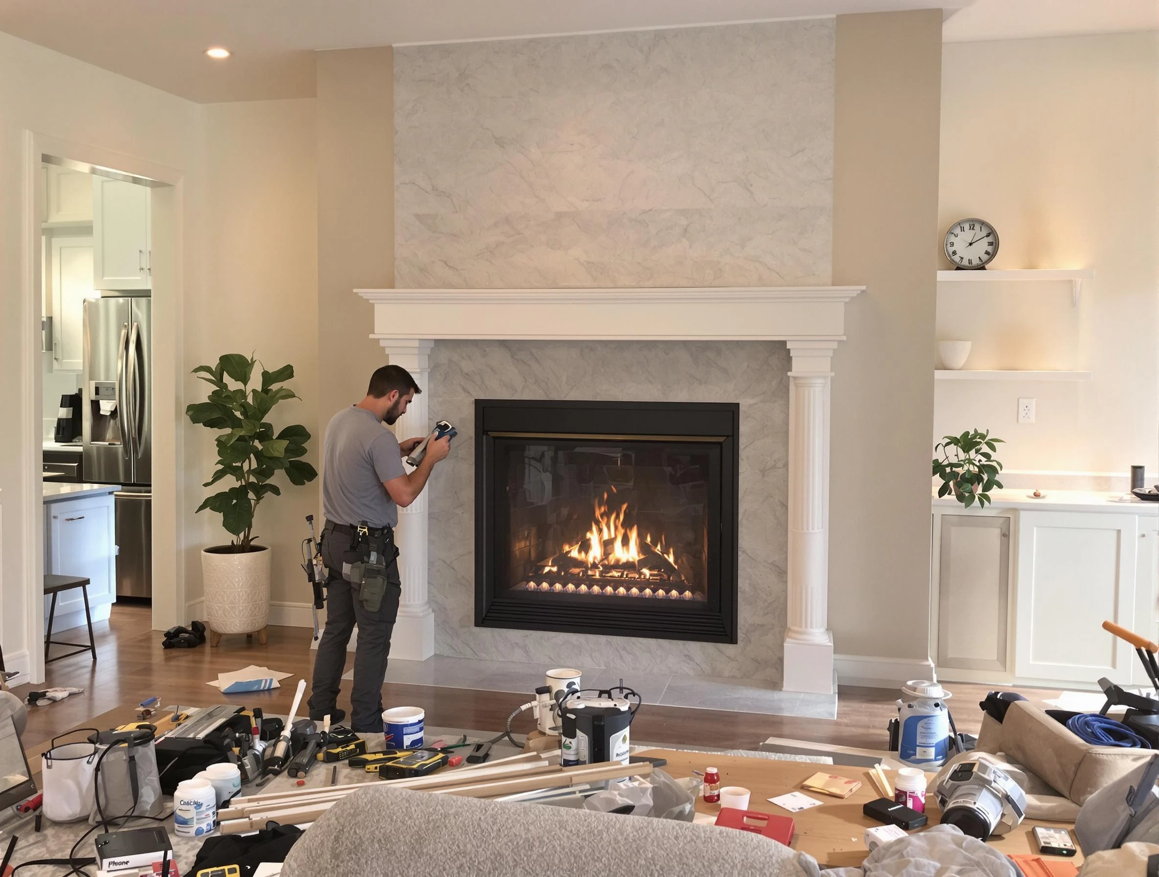 Newly installed fireplace by Sugar Hill Chimney Sweep in Sugar Hill, GA