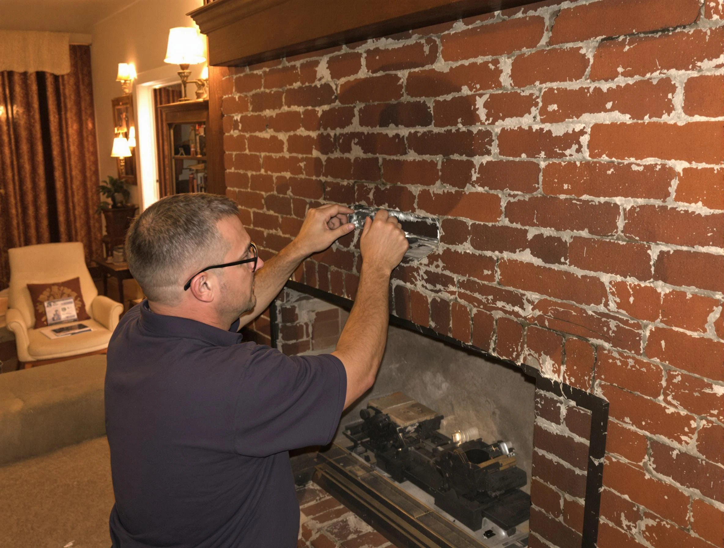 Sugar Hill Chimney Sweep expert fixing a fireplace in Sugar Hill, GA